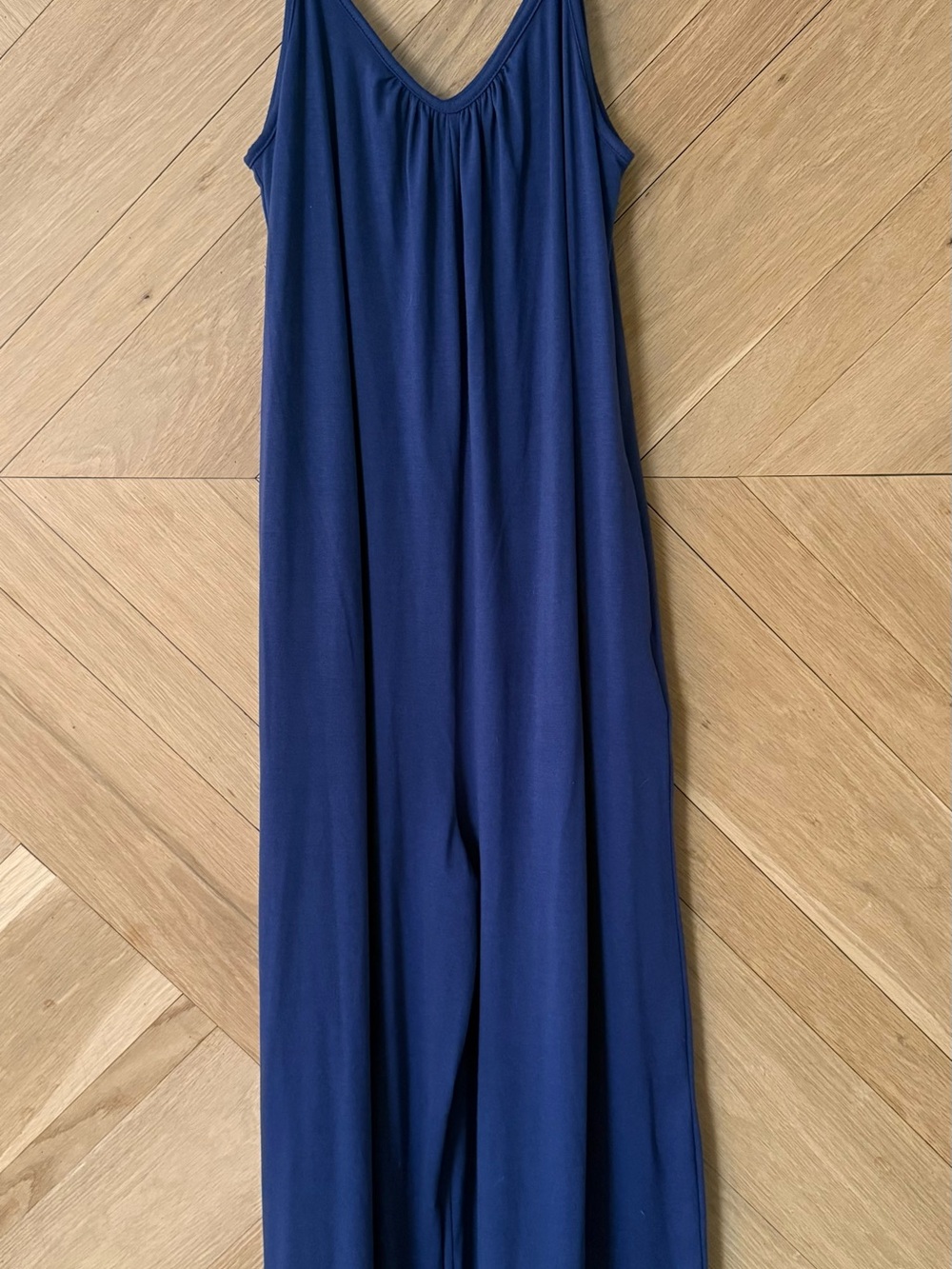 Wide-Leg Navy Jumpsuit with Spaghetti Straps